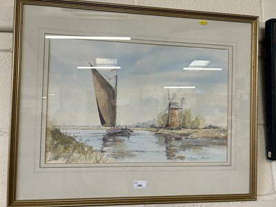 Lot 280 - Graham Howlett, Broadland scene, watercolour,...