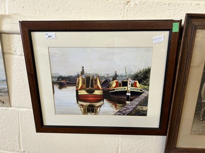 Lot 287 - Coloured print of canal boats