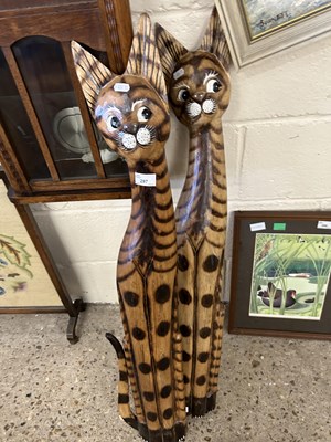 Lot 297 - Pair of modern wooden cats