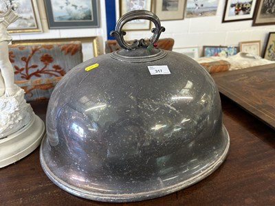 Lot 317 - A silver plated meat cover