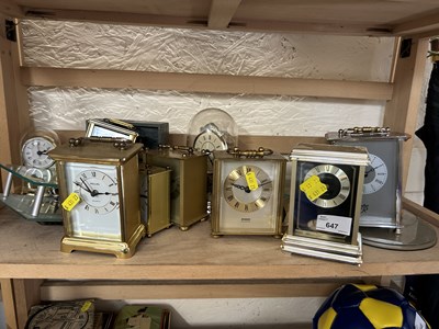 Lot 647 - Quantity of modern carriage clocks and...