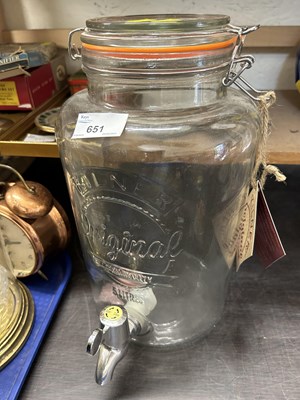 Lot 651 - A large Kilner five litre clip top drink...