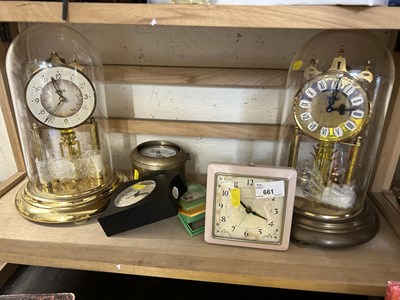 Lot 661 - Collection of clocks including two anniversary...