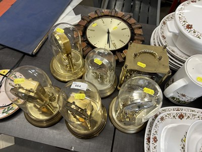 Lot 664 - Group of anniversary and bracket clock and a...