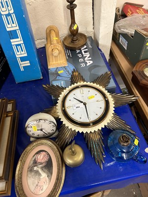 Lot 682 - Metamec wall clock together with other items