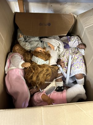 Lot 692 - Box containing a quantity of modern dolls