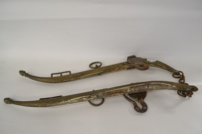 Lot 346 - Pair of brass horse hames