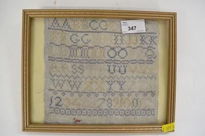 Lot 347 - A small framed sampler