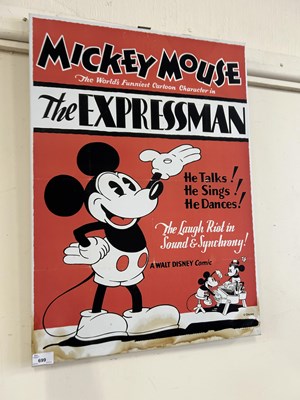 Lot 699 - A reproduction canvas print Disney Mickey...