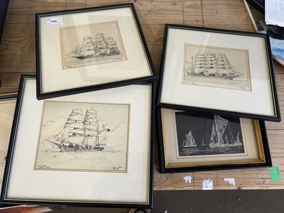 Lot 709 - Quantity of small framed various maritime prints