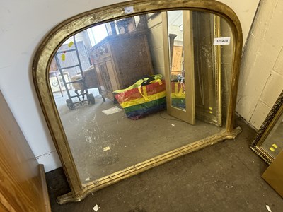 Lot 729 - Gilt framed over mantel mirror