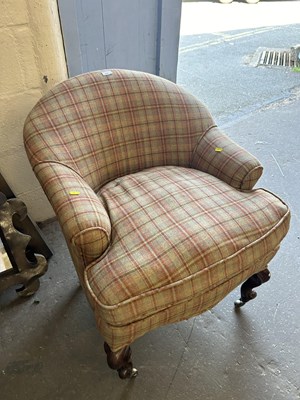 Lot 742 - 19th Century mahogany framed tub chair...