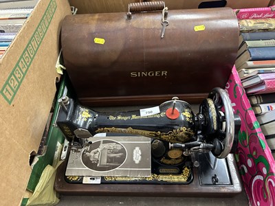 Lot 750 - Cased Singer sewing machine