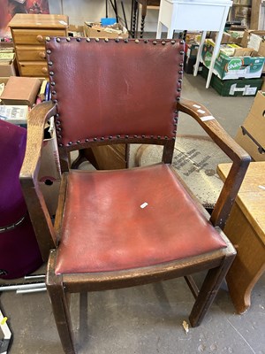 Lot 806 - Oak framed carver chair