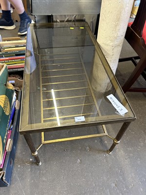 Lot 809 - Metal framed glass topped coffee table