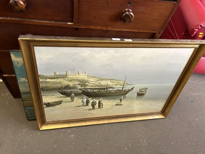 Lot 705 - Modern oil on canvas depicting Middle Eastern...