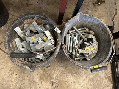 Lot 1034 - Two buckets of mixed ironmongery to include...