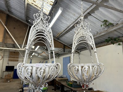 Lot 1071 - Two metal hanging baskets