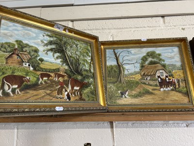 Lot 236 - Pair of modern oils, country scenes, boy with...