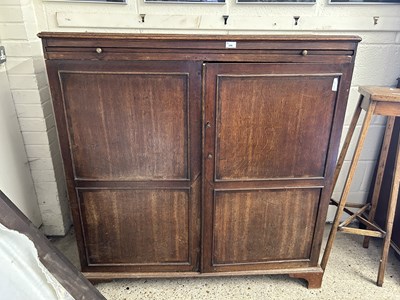 Lot 249 - 19th Century oak two door cupboard with...