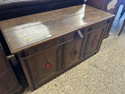 Lot 322 - An 18th Century oak coffer with moulded front