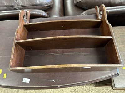 Lot 323 - Small mahogany three tier wall shelf