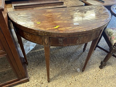 Lot 325 - A Georgian mahogany bow front card table, for...