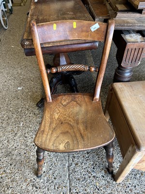 Lot 331 - A 19th Century elm seated kitchen chair