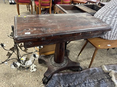 Lot 346 - Late Georgian rosewood card table, for...