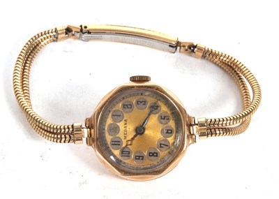 Lot 246 - Ladies Medana 9ct gold case wristwatch,...