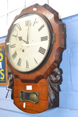 Lot 355 - Victorian drop dial wall clock with unsigned...