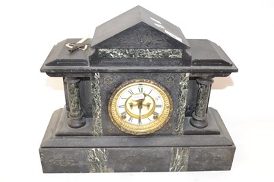 Lot 360 - A Victorian black slate and marble cased...