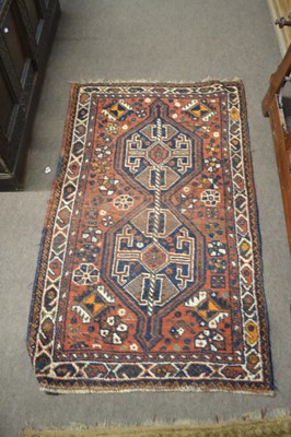 Lot 386 - A small Turkish wool floor rug with double...