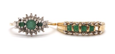 Lot 57 - Two 9ct emerald rings: to include a 9ct...