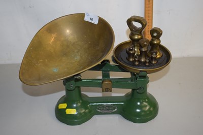 Lot 16 - Vintage kitchen scales and weights