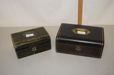 Lot 38 - Two vintage leather covered jewellery boxes