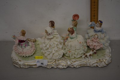 Lot 46 - Modern Dresden figure group depicting a...