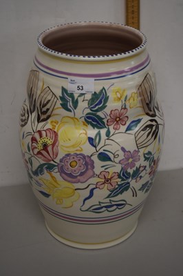 Lot 53 - A very large Poole Pottery floral decorated vase