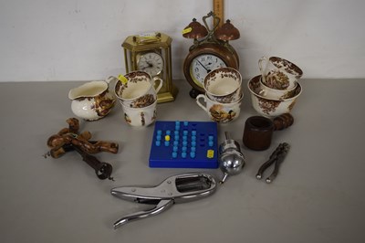 Lot 111 - Mixed Lot: Palissey tea wares, mantel clocks...