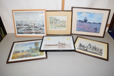 Lot 114 - A group of framed prints to include Lowry and...