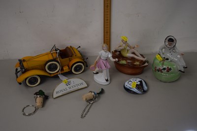 Lot 128 - Mixed Lot: Model car, figural trinket boxes, a...