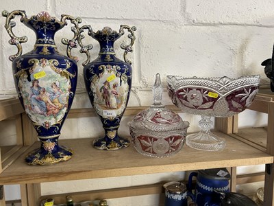 Lot 511 - Pair of classical style vases together with a...