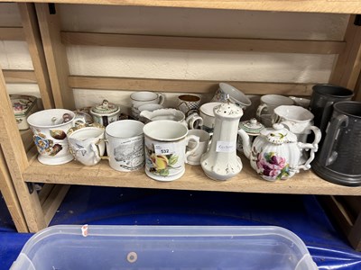 Lot 532 - Mixed Lot: Pewter tankards various decorated...