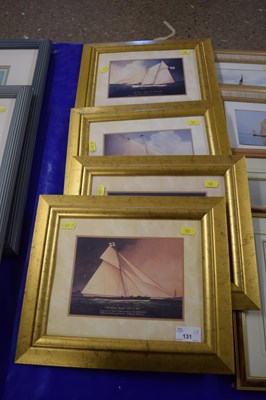 Lot 131 - Set of four reproduction coloured prints of ships