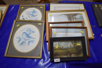 Lot 136 - Mixed Lot: Oil on board study of a river scene...