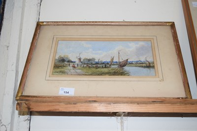 Lot 154 - Watercolour study of a Broadland scene with...