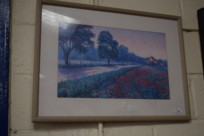 Lot 160 - Coloured print of poppy fields