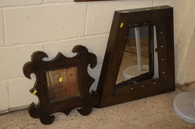 Lot 166 - Two modern wall mirrors in hollow metal frames