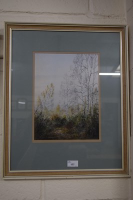 Lot 177 - Ken Walton, study of birch trees,watercolour,...