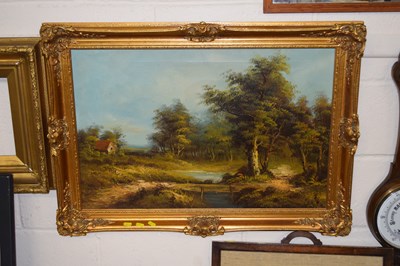 Lot 189 - A contemporary oil on canvas study of a rural...